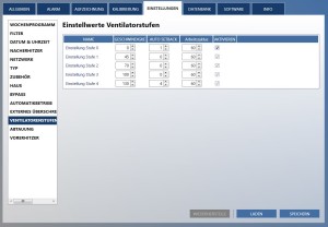 Ventilatorstufen in der iflow Software