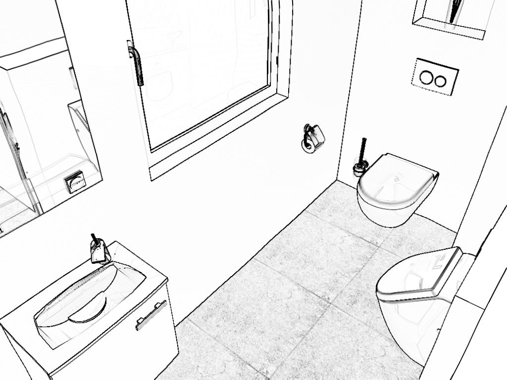 Grundrissgestaltung 3D-Gäste Bad