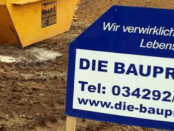 Werbeschild der Bauprofis aus Beucha